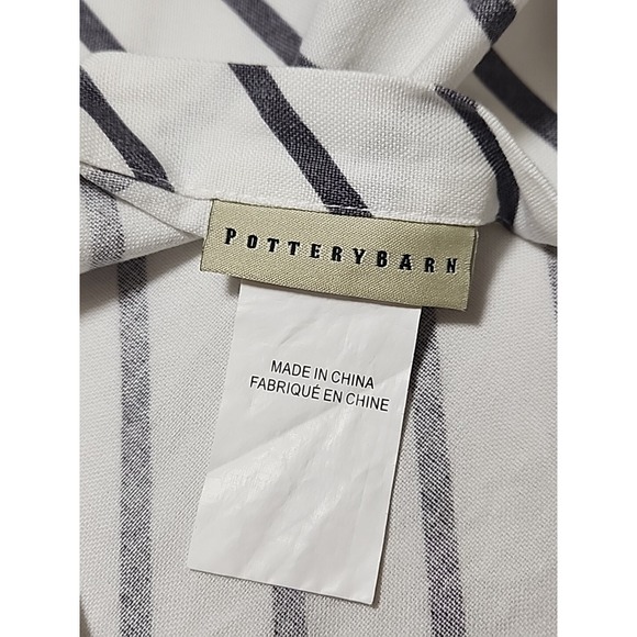 Set of 2 Pottery Barn Striped Pillow Cover Gray White 20x20 2015 Diagonal Washed - Picture 7 of 10